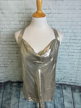 Lida Baday Metallic Sleeveless Top Size 10